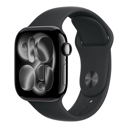 Apple Watch Series 11 GPS 42mm Jet Black Aluminium Case with Black Sport Band S/M MEQT4